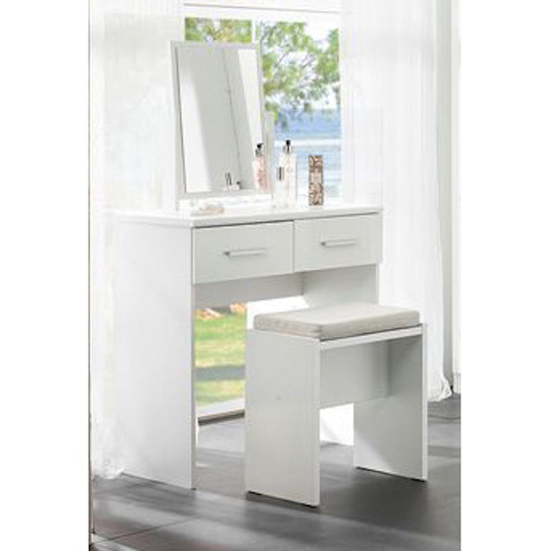 Heartlands Furniture Topline Dressing Table with Mirror & Stool White