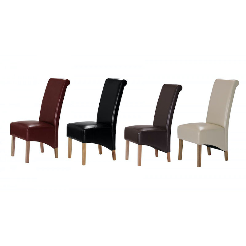 Heartlands Furniture Trafalgar PU Chair Rubberwood Leg Black (Pack of 2)