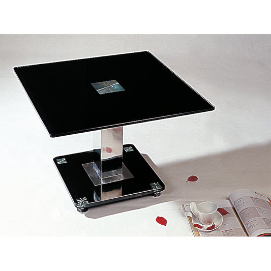 Heartlands Furniture Trinity Lamp Table Chrome & Black