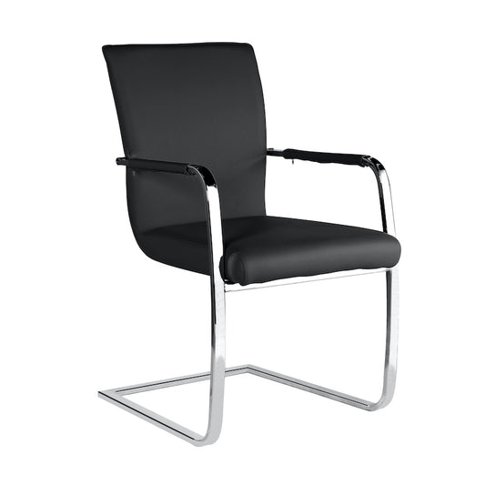 Heartlands Furniture Una PU Arm Chairs Chrome & Black (Pack of 2)