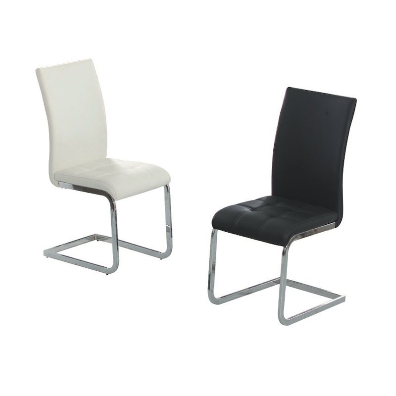 Heartlands Furniture Union PU Dining Chair Black & Chrome (Pack of 2)