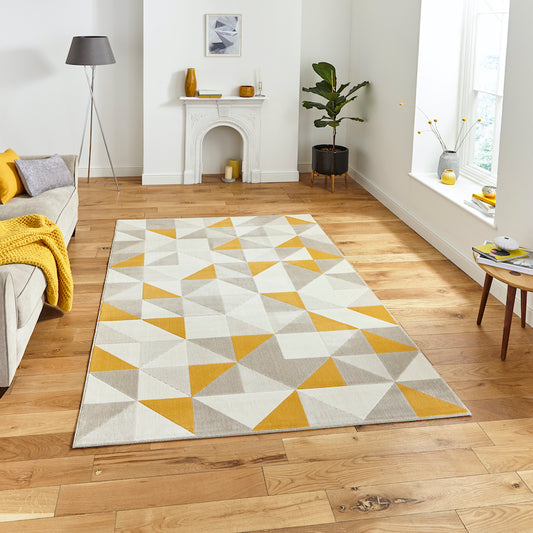 Think Rugs Vancouver 18214 Beige & Yellow