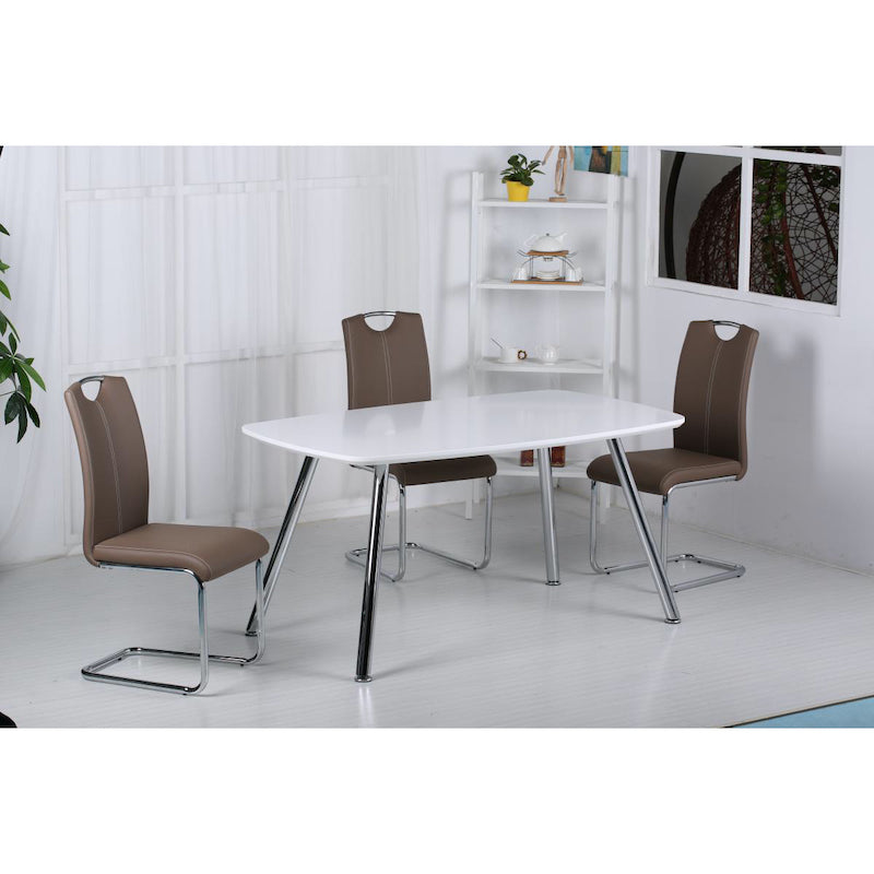 Heartlands Furniture Vera PU Chairs Chrome & Brown (Pack of 2)