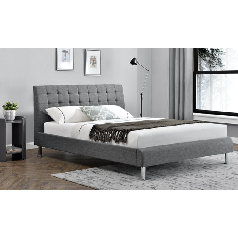 Vida Living Lyra Fabric Bed - 5ft Kingsize, Charcoal