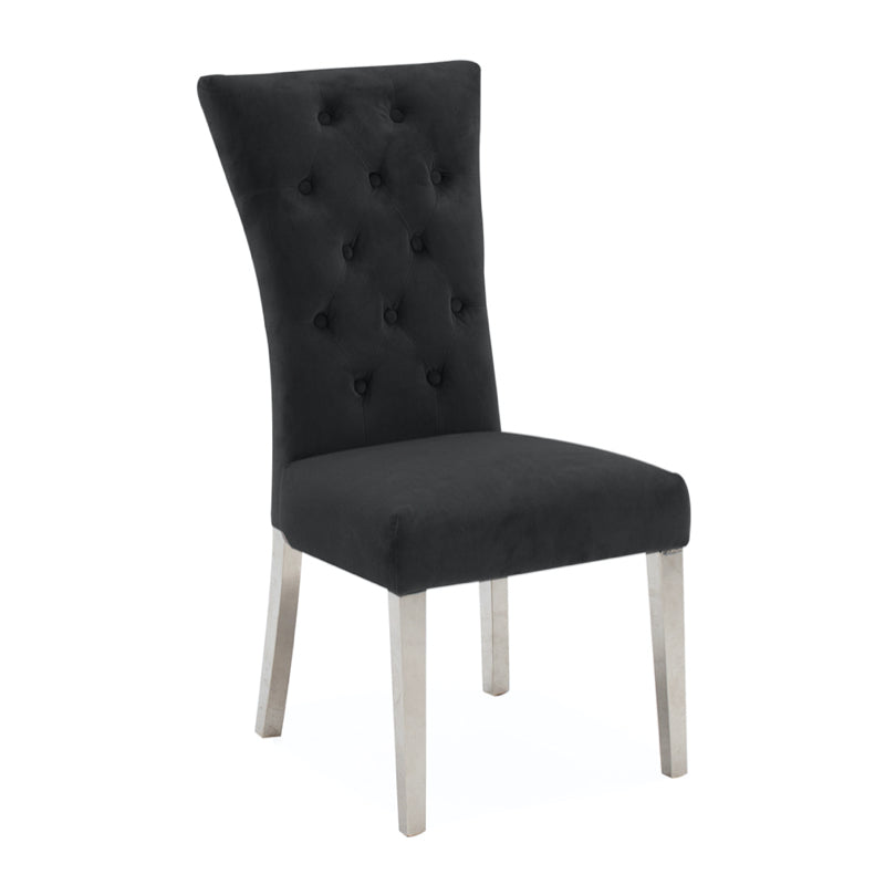 Vida Living Pembroke Dining Chair - Polished Stainless Steel Charcoal
