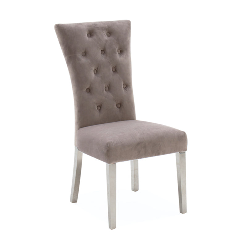Vida Living Pembroke Dining Chair - Polished Stainless Steel Taupe