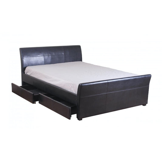 Heartlands Furniture Viva 4 Drawer PVC Double Bed Brown
